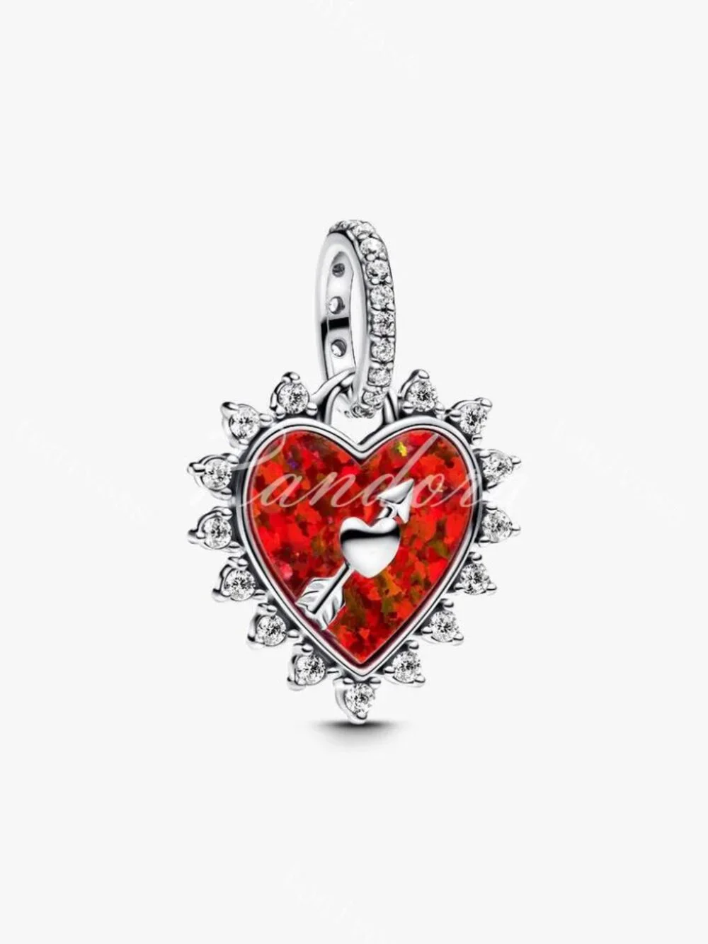 Pandora Spinnable Arrow Heart Dangle Charm